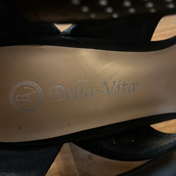 Bella Vita Suede Leather Leslie Perforated Gladiator Booties Navy Blue Size 10 - Picture 5 of 9